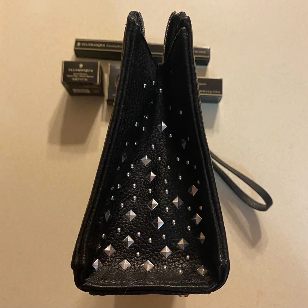 Illamasqua Limited Edition Reign of Rock studded makeup bag with products! 💄💋